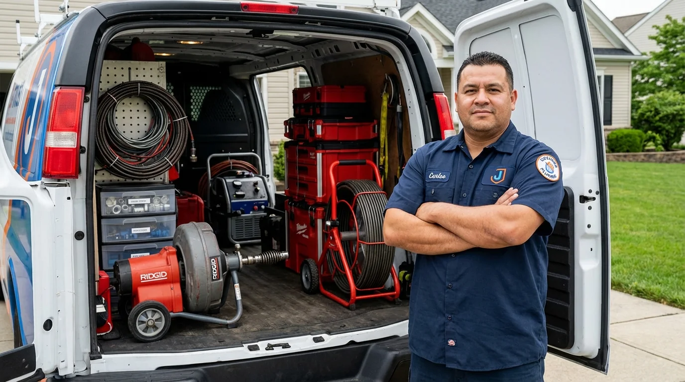 Professional drain cleaning equipment and Johns Plumbing LLC plumber in Middleton
