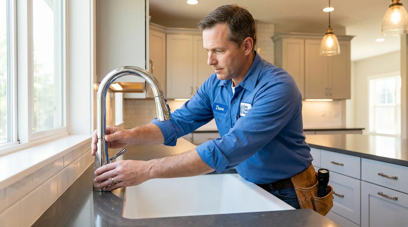 Kitchen faucet installation by Johns Plumbing LLC in Middleton